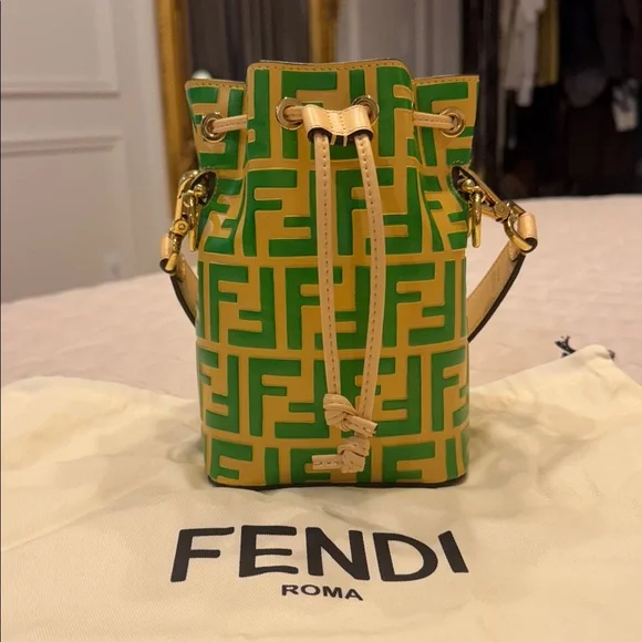 Fendi Iconic Mon Tresor Bucket Bag in Zucca Embossed Leather - Picture 16 of 16